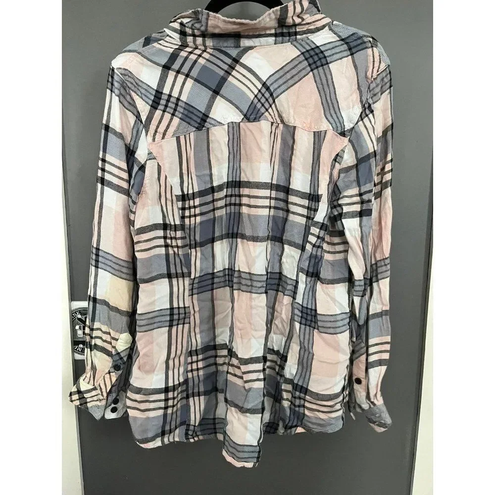 Torrid size 2 pink and black plaid shirt top - Picture 3 of 3
